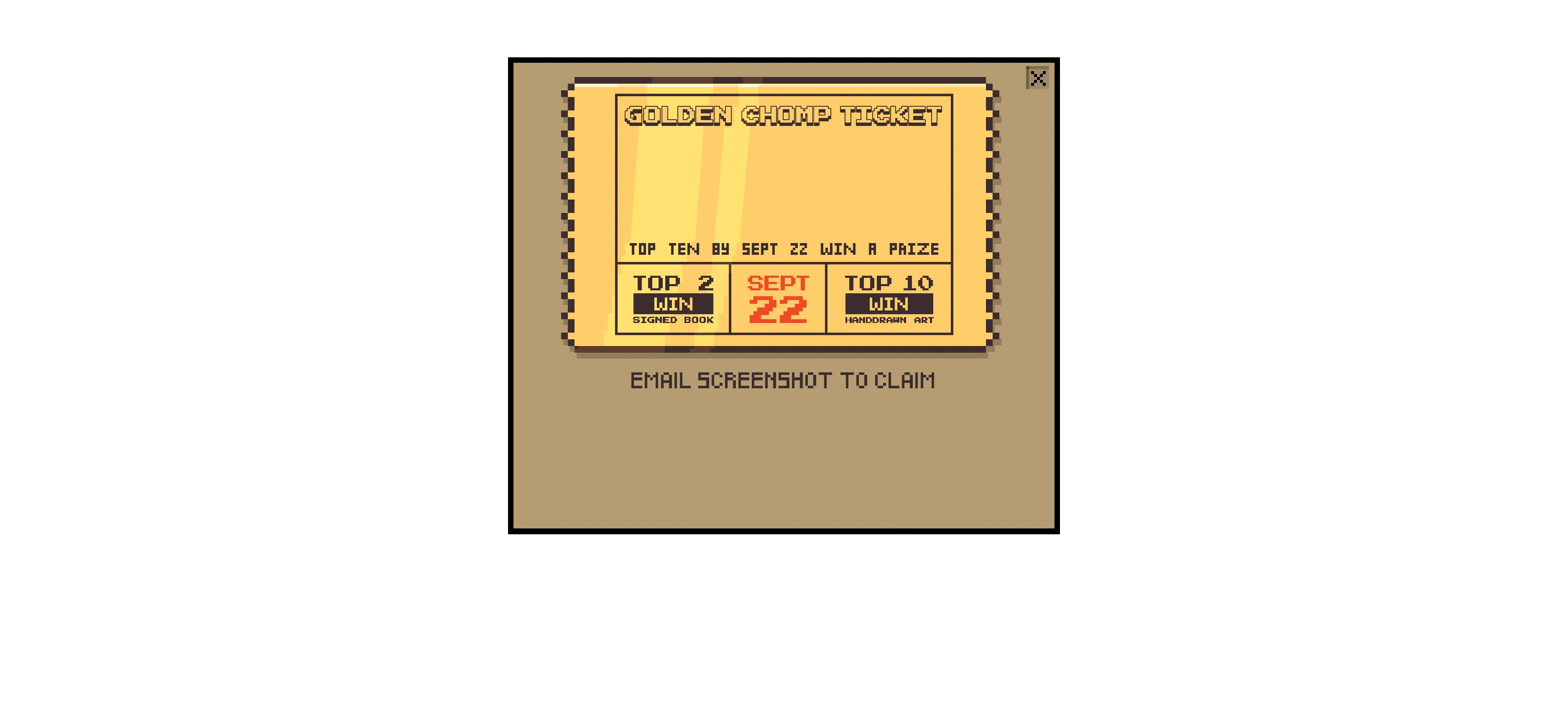 Submit screenshot to claim prize